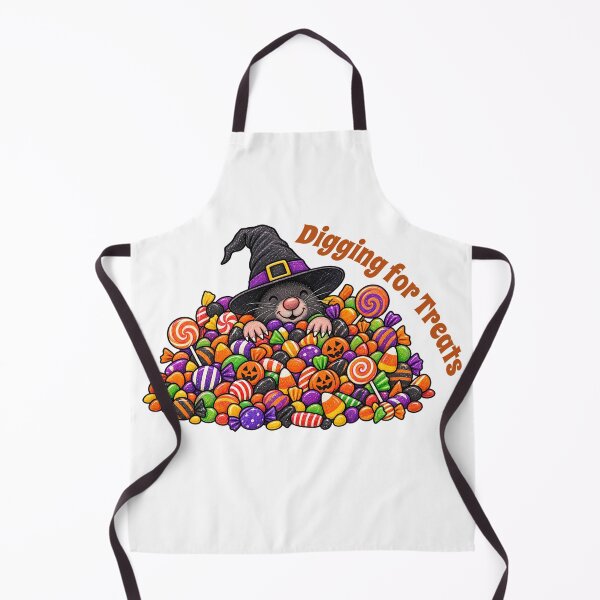 Item preview, Digging for Treats – Halloween Mole with Witch Hat and Candy designed and sold by Buli89.