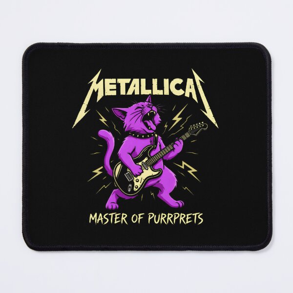 Item preview, Metallica Master of Purrprets Purple Cat Playing Guitar designed and sold by GPalumboArt.