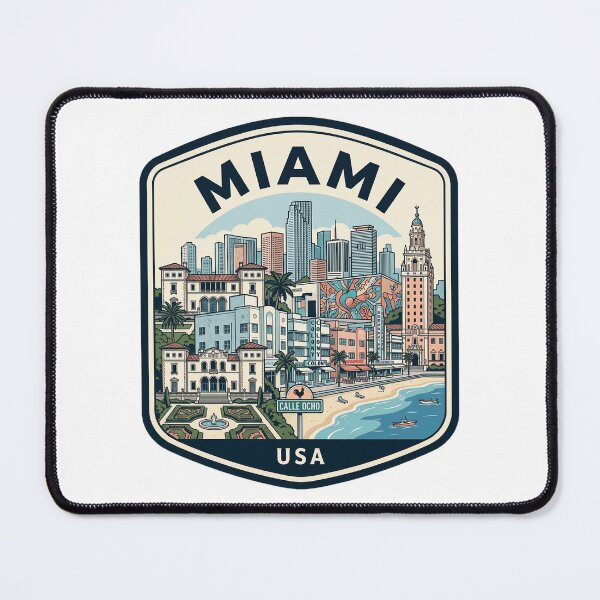 Item preview, Retro Miami Florida Travel Badge Skyline Illustration designed and sold by k3rstman1.