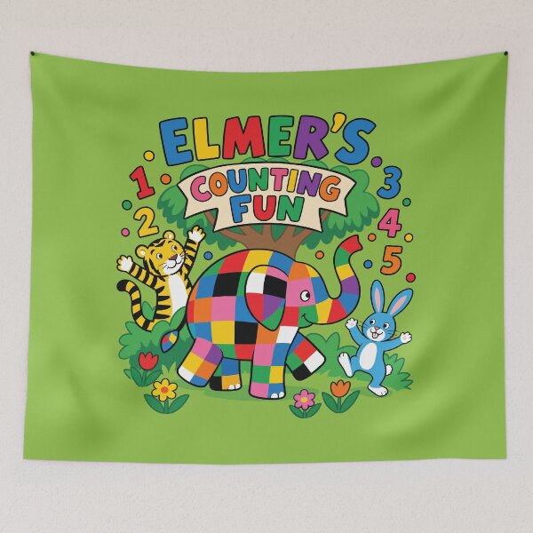Item preview, Elmer’s Colorful Counting Fun Adventure designed and sold by HappyToons Shop.