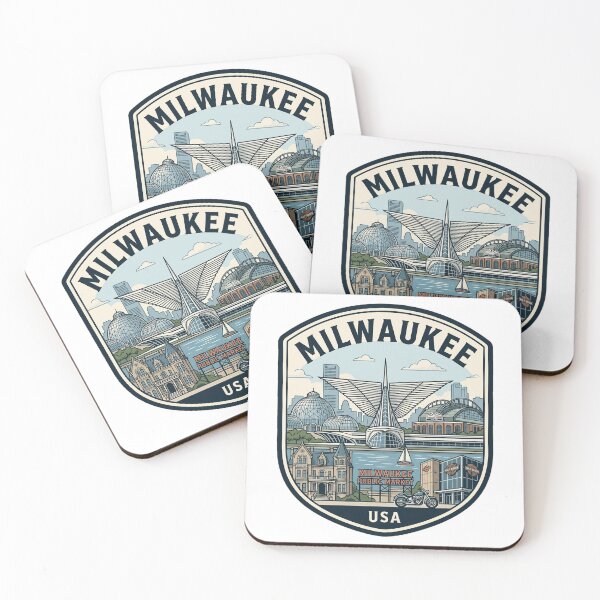 Item preview, Milwaukee Wisconsin Skyline Retro Badge designed and sold by k3rstman1.