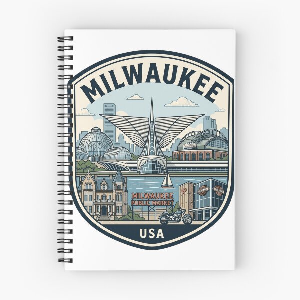 Item preview, Milwaukee Wisconsin Skyline Retro Badge designed and sold by k3rstman1.