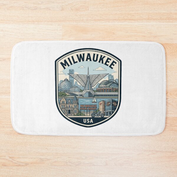 Item preview, Milwaukee Wisconsin Skyline Retro Badge designed and sold by k3rstman1.