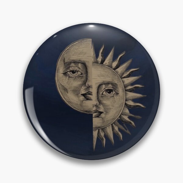 Item preview, Vintage Split Sun and Moon Celestial Face - Whimsigoth Print designed and sold by BrontesWhimsyStore.