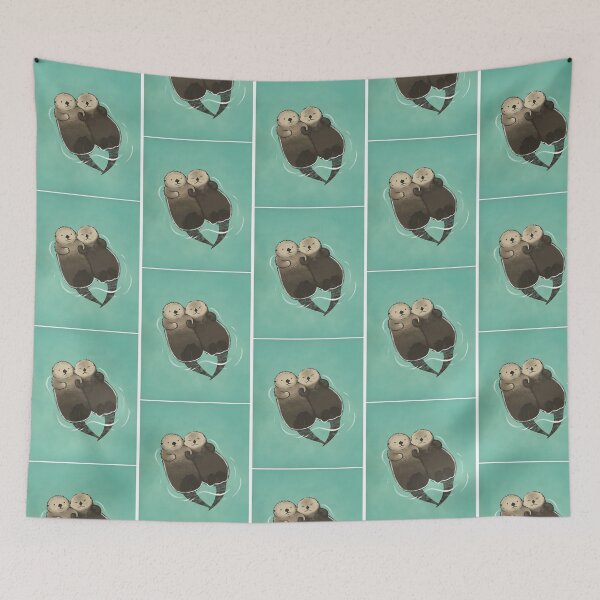 Item preview, Significant Otters - Otters Holding Hands Sticker designed and sold by ezequi-eltrejo.