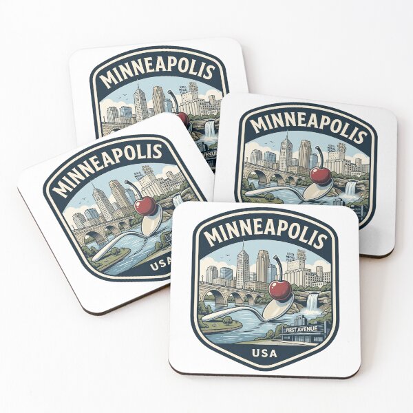 Item preview, Minneapolis Minnesota Skyline Retro Travel Badge designed and sold by k3rstman1.