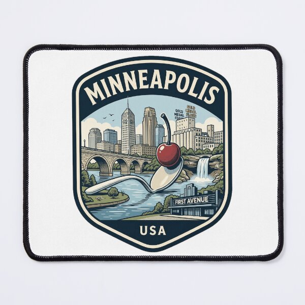 Item preview, Minneapolis Minnesota Skyline Retro Travel Badge designed and sold by k3rstman1.