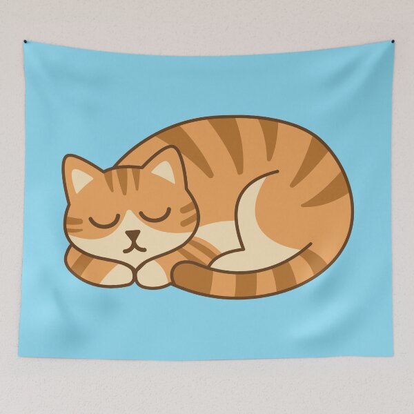 Item preview, The orange cat is sleeping and resting. Don't forget to rest too. designed and sold by thailerd.