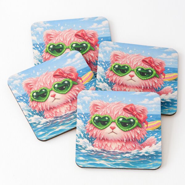 Item preview, Mimi Mew Wet Cat – Funny Surf Fall Poker Face Art designed and sold by Lalala cute.
