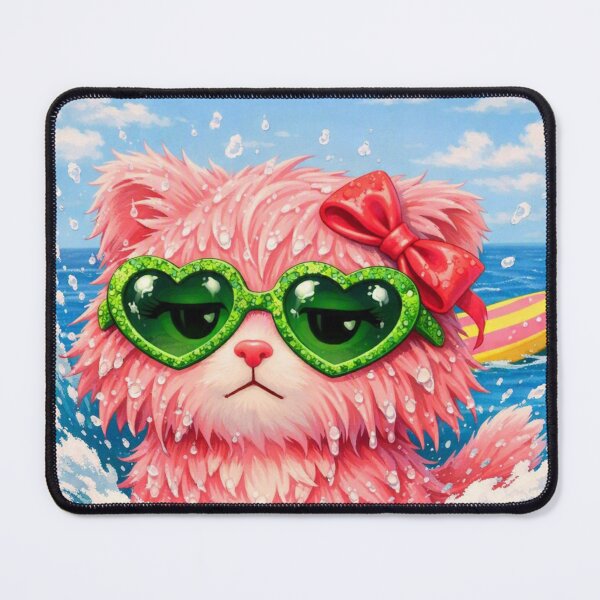 Item preview, Mimi Mew Wet Cat – Funny Surf Fall Poker Face Art designed and sold by Lalala cute.
