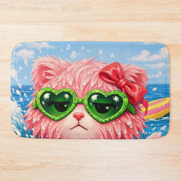 Item preview, Mimi Mew Wet Cat – Funny Surf Fall Poker Face Art designed and sold by Lalala cute.