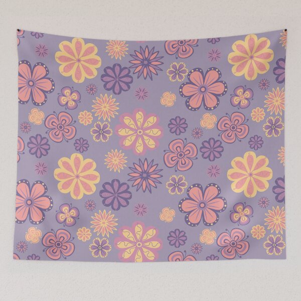Item preview, pastel purple floral seamless pattern background designed and sold by prapapon.