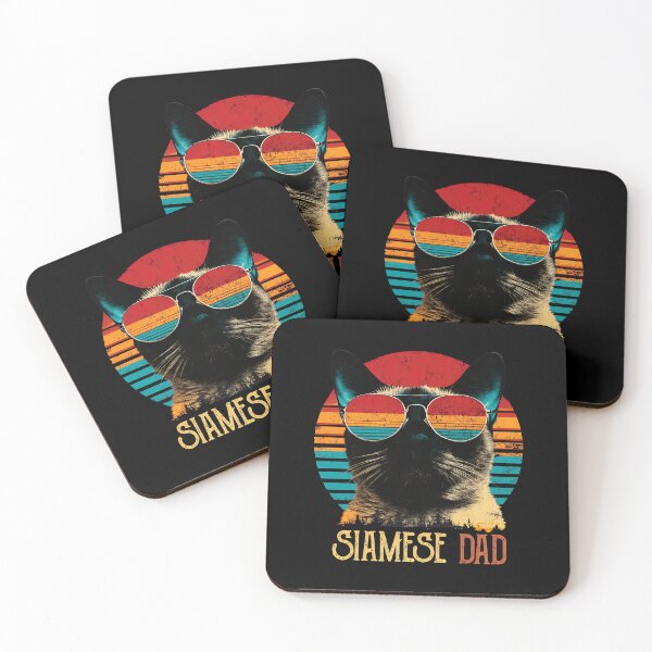 Item preview, Siamese Dad Retro Sunset Cat Owner designed and sold by OlyvieArt.