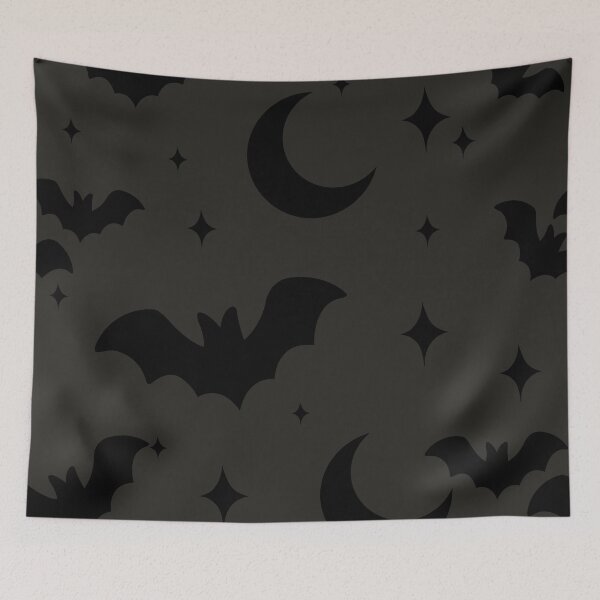 Item preview, Black Bats and Moons Halloween Pattern designed and sold by GemsAnatomy.
