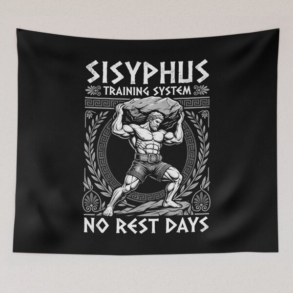 Item preview, Sisyphus Training System No Rest Days Greek Mythology Gym designed and sold by GrandeDuc.