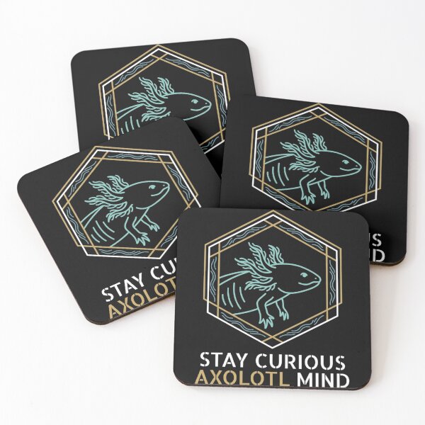 Item preview, Stay Curious Axolotl Mind Geometric Hexagon Minimalist Line Art designed and sold by TeNovaStudio ⭐⭐⭐⭐⭐.