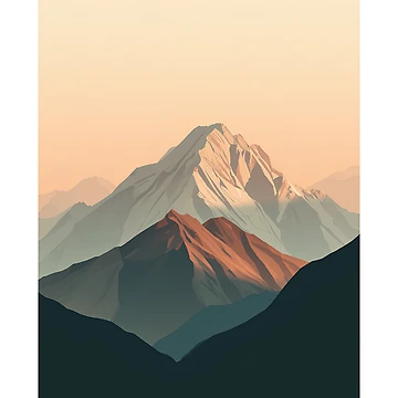 Vorschaubild zum Design Minimalist Mountain Range Sunrise Soft Pastel Outdoor Art von Figo & Fern Studio