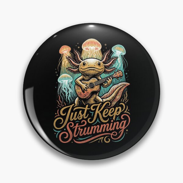 Item preview, Just Keep Strumming Ukulele Playing Axolotl Jellyfish Concert designed and sold by TeNovaStudio ⭐⭐⭐⭐⭐.