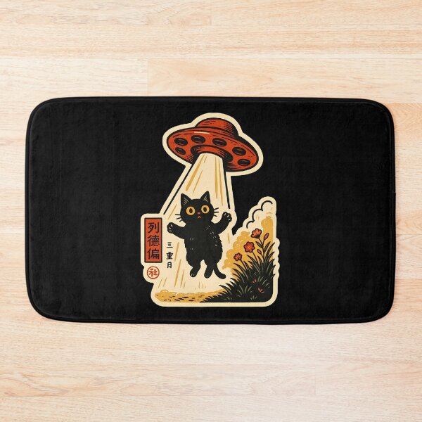 Item preview, UFO Cat Abduction Retro Illustration Art designed and sold by OlyvieArt.