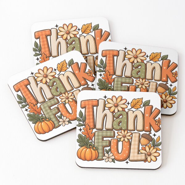 Item preview, Thank Full Retro Autumn Floral Design designed and sold by Gift Windo.