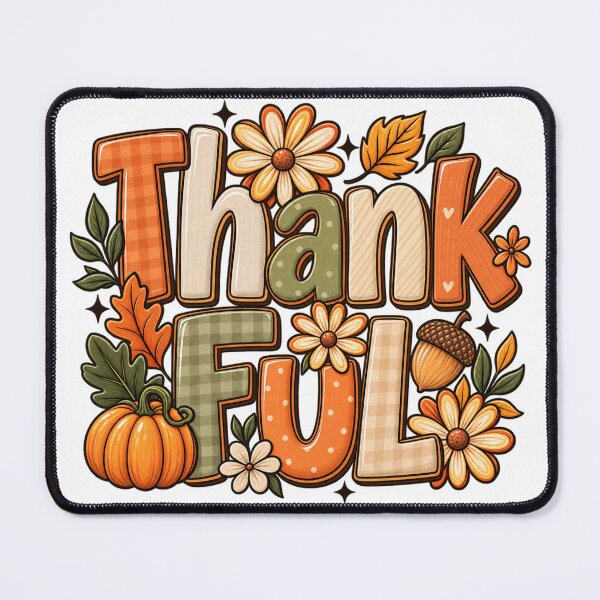 Item preview, Thank Full Retro Autumn Floral Design designed and sold by Gift Windo.