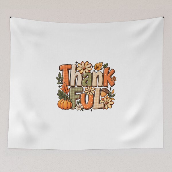 Item preview, Thank Full Retro Autumn Floral Design designed and sold by Gift Windo.