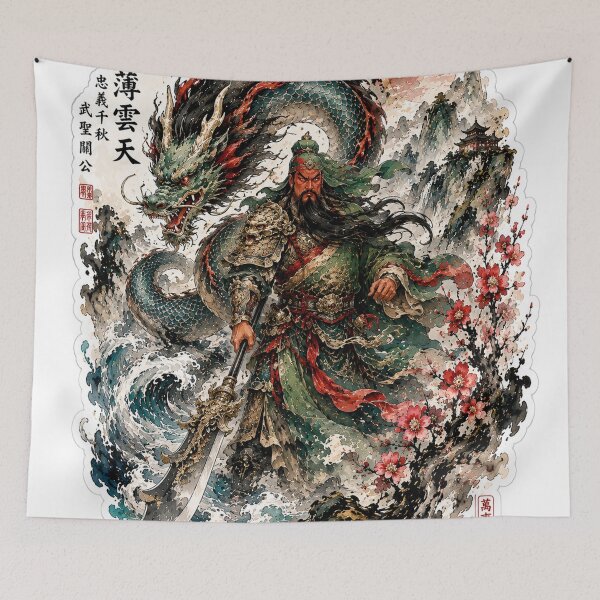 Item preview, Guan Yu & Azure Dragon – Chinese Watercolor designed and sold by TeikunShop.