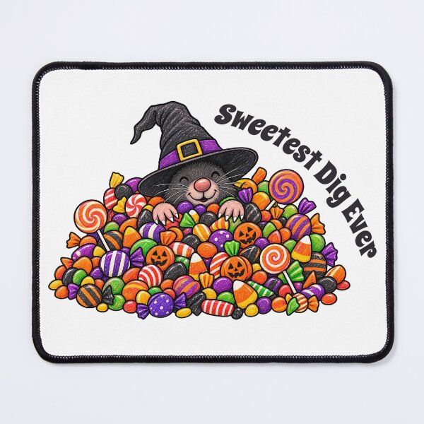 Item preview, Sweetest Dig Ever – Cute Halloween Mole with Candy designed and sold by Buli89.