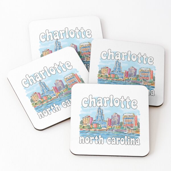 Item preview, Charlotte North Carolina Cute Skyline Pastel City designed and sold by efraim-majewsk.