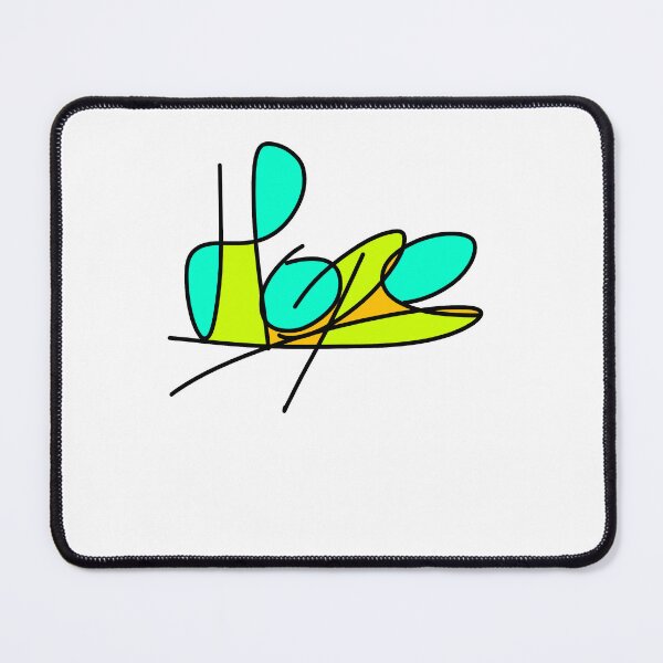 Item preview, Hope Abstract Cyan Lime Typography Art designed and sold by ZMKAndInk.