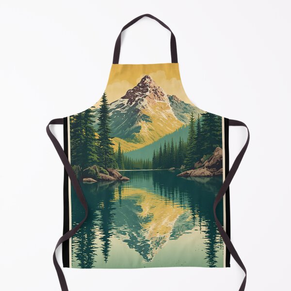Item preview, Vintage Mountain Lake Peak Reflection Travel Poster Art designed and sold by mijaczeek.