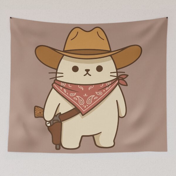 Item preview, Cute Cowboy Cat designed and sold by BrownHorse90s.
