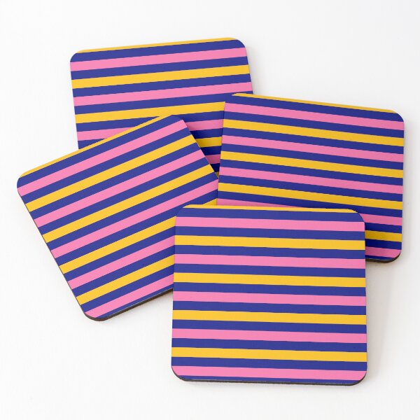 Item preview, Yellow And Pink Stripes Design Blue  designed and sold by PatternTitan.