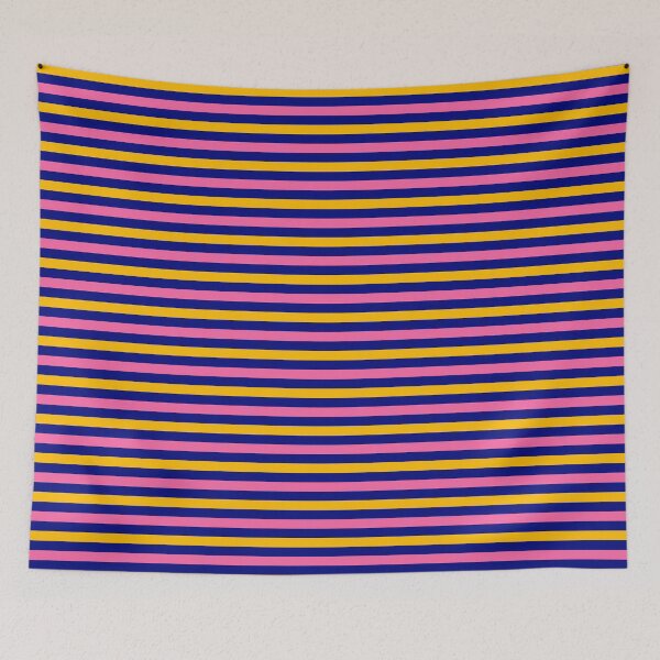 Item preview, Yellow And Pink Stripes Design Blue  designed and sold by PatternTitan.