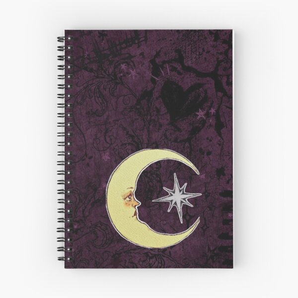 Item preview, Vintage Crescent Moon Face & Star - Grunge Whimsigoth Design designed and sold by BrontesWhimsyStore.