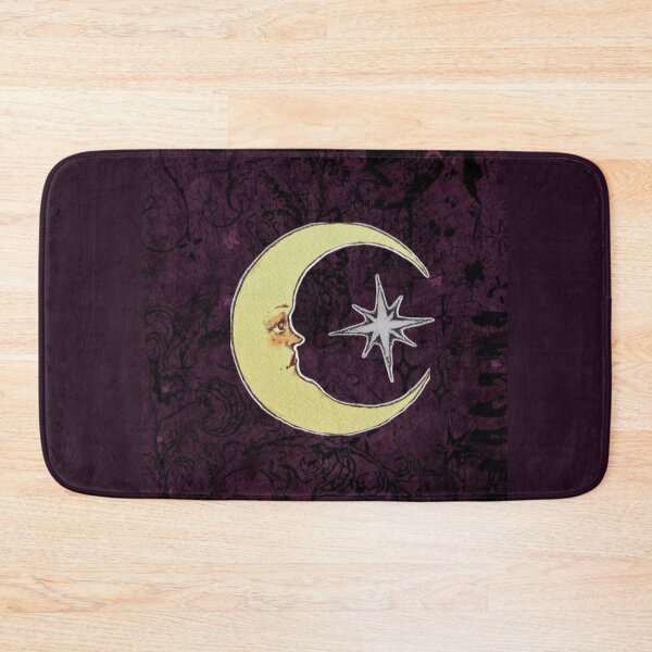 Item preview, Vintage Crescent Moon Face & Star - Grunge Whimsigoth Design designed and sold by BrontesWhimsyStore.