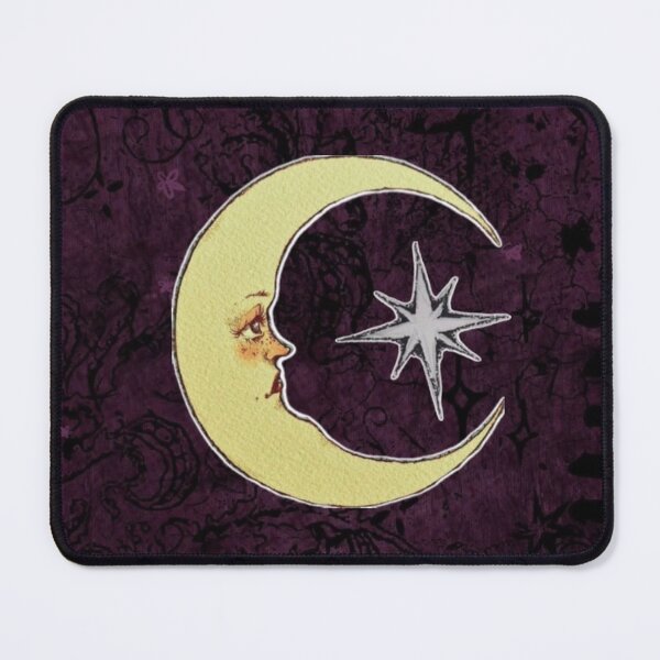 Item preview, Vintage Crescent Moon Face & Star - Grunge Whimsigoth Design designed and sold by BrontesWhimsyStore.