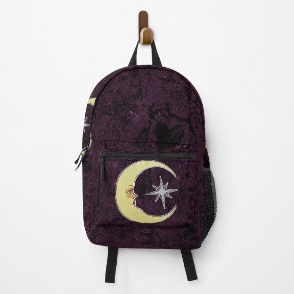 Item preview, Vintage Crescent Moon Face & Star - Grunge Whimsigoth Design designed and sold by BrontesWhimsyStore.