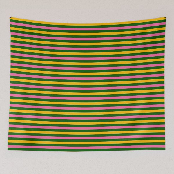 Item preview, Yellow And Pink Stripes Design Green  designed and sold by PatternTitan.