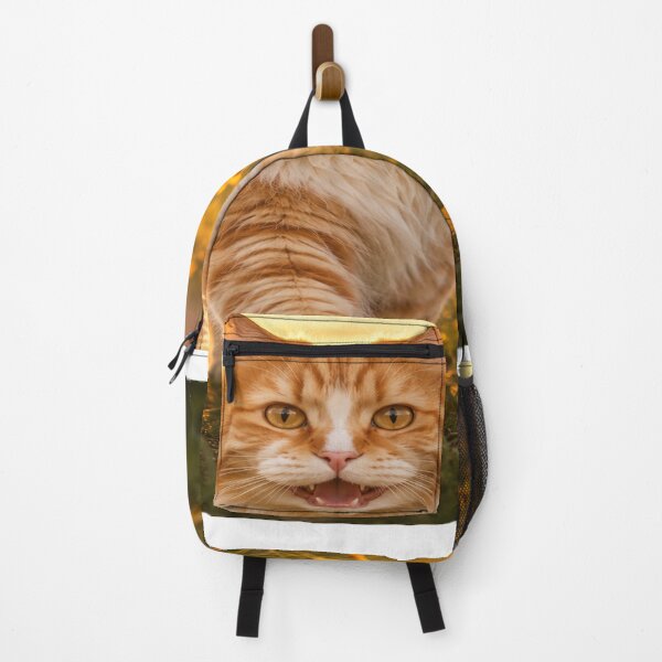 Item preview, Golden Sunset Stroll — Fluffy Ginger Cat in a Wildflower Meadow designed and sold by hamriexport.