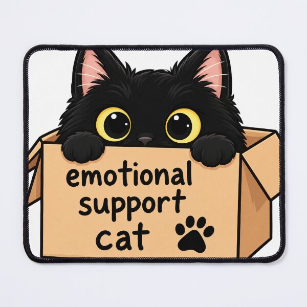 Item preview, Cute Emotional Support Cat in Box Sticker designed and sold by Anstickerrr.