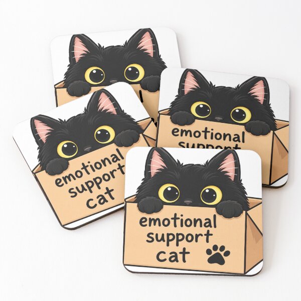 Item preview, ​Cute Emotional Support Cat in Box Sticker designed and sold by Anstickerrr.