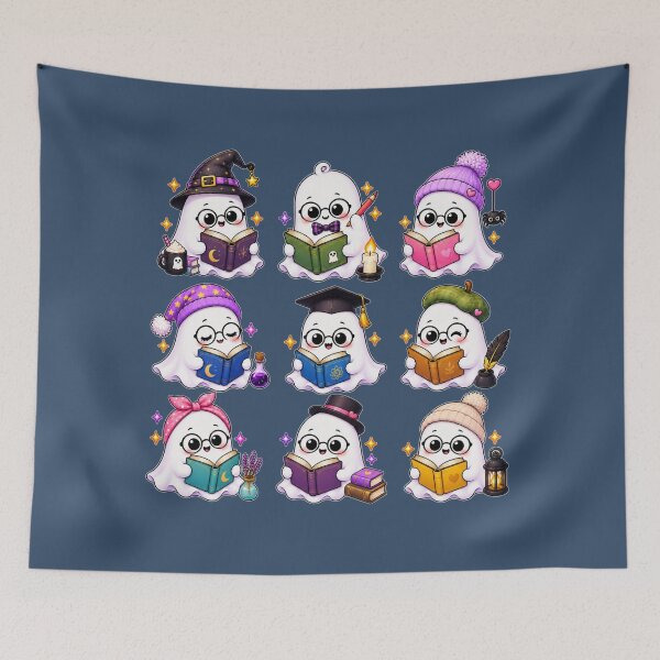 Item preview, Cute Halloween Ghosts Reading Books designed and sold by OMdesign10.
