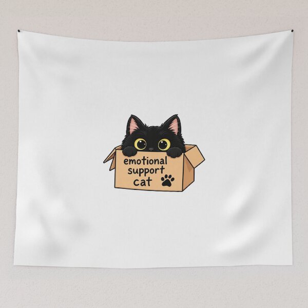 Item preview, ​Cute Emotional Support Cat in Box Sticker designed and sold by Anstickerrr.