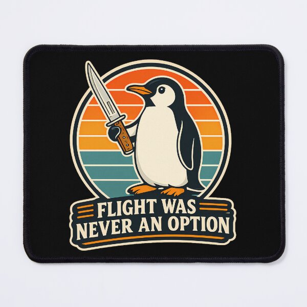 Item preview, Flight Was Never an Option | Funny Penguin Meme designed and sold by RetroOddity.