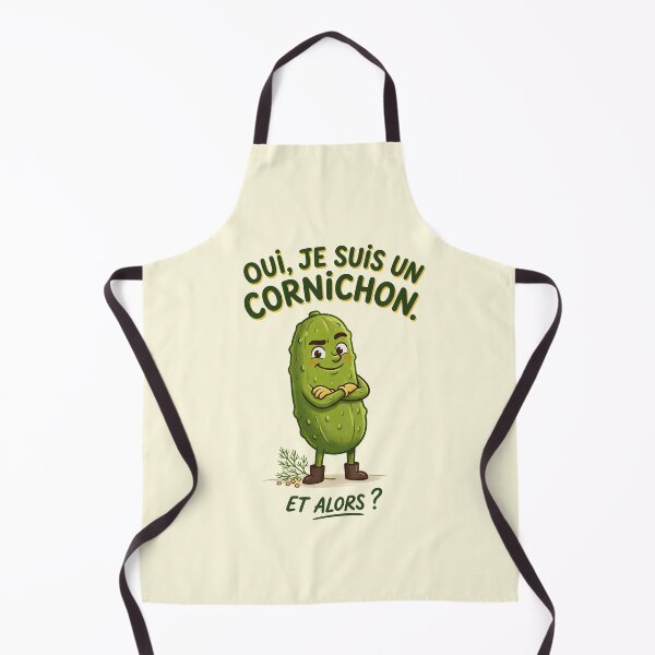 Aperçu de l'œuvre Oui, Je Suis Un Cornichon Et Alors ? Drôle de Cornichon Mignon créée et vendue par OhLaBaguette.