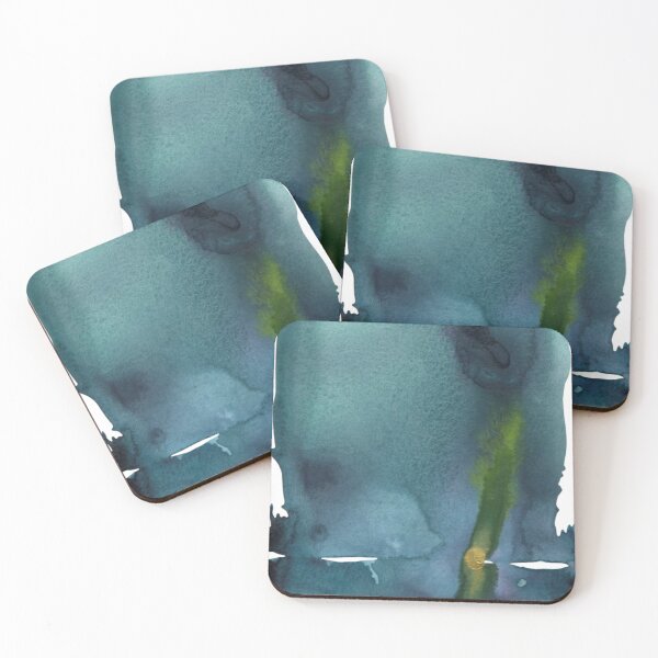 Item preview, Teal Abstract Watercolour Print, Modern Wall Art | Emergence from the Deep designed and sold by ArithraStudio.