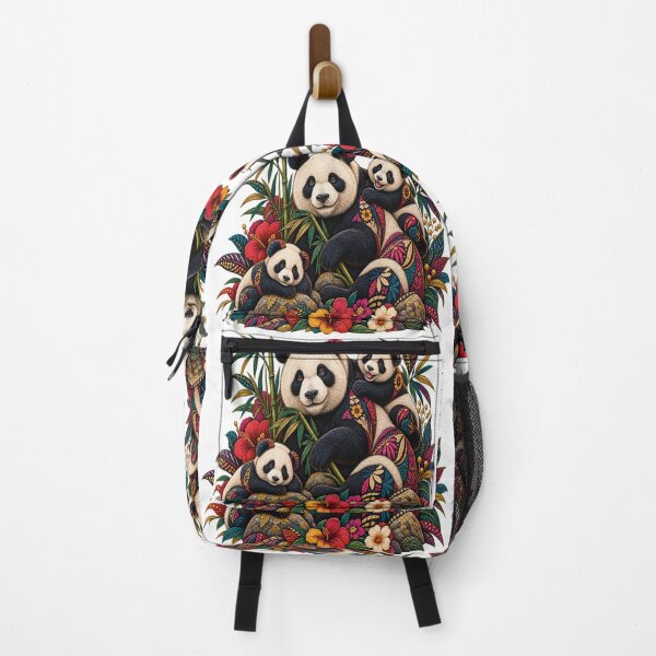 Item preview, Vintage African Print Panda Family – Colorful Bamboo Panda Wildlife Art designed and sold by Awarrie.