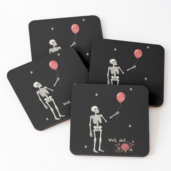Item preview, Well Shit Skeleton Lost Balloon Halloween Meme designed and sold by HayleePacoch.