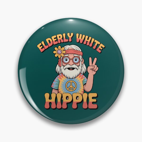 Item preview, Elderly White Hippie  Peace Through The Ages designed and sold by GwynJohnsonzx.